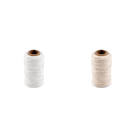 Snur din bumbac ø2 mm - Alb natural (24 Bucăți) Snur din bumbac ø2 mm - Alb natural (24 Bucăți)