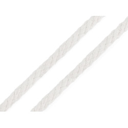 Snur din bumbac ø5 mm impletit - Alb (1 Metru)