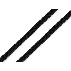 Snur din bumbac ø5 mm impletit - Negru (1 Metru)