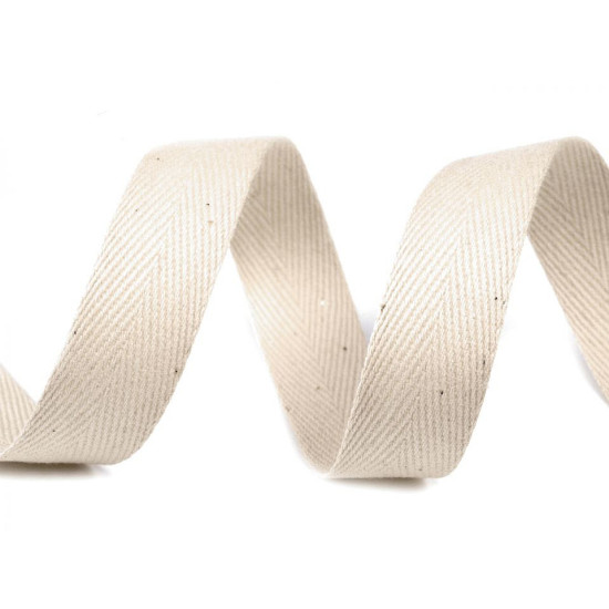 Bandă din bumbac, lățime 18 mm - Gri neutral (50 Metri)