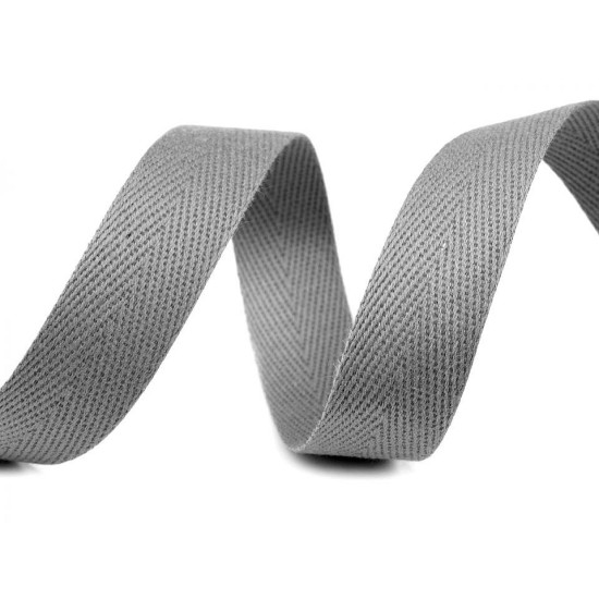 Bandă din bumbac, lățime 18 mm - Gri neutral (50 Metri)