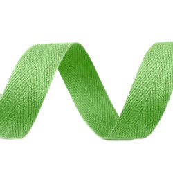 Bandă din bumbac herringbone, lățime 20 mm - Verde deschis (200 Metri)