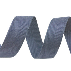 Bandă din bumbac herringbone, lățime 20 mm - Gri albăstrui (50 Metri)