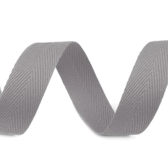 Bandă din bumbac herringbone, lățime 20 mm - Gri neutral (200 Metri) Bandă din bumbac herringbone, lățime 20 mm - Gri neutral (200 Metri)