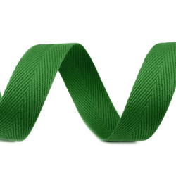 Bandă din bumbac herringbone, lățime 20 mm - Verde pastel (50 Metri)