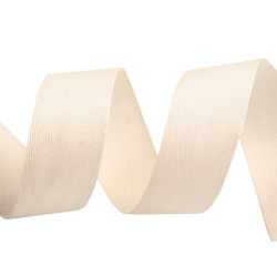 Bandă din bumbac herringbone, lățime 25 mm - Ecru deschis (200 Metri)