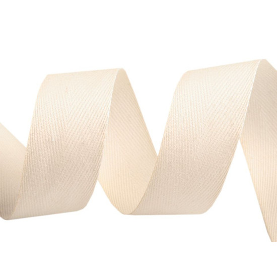 Bandă din bumbac herringbone, lățime 25 mm - Gri neutral (200 Metri) Bandă din bumbac herringbone, lățime 25 mm - Gri neutral (200 Metri)