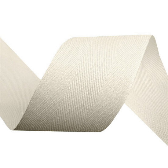 Bandă din bumbac herringbone, lățime 40 mm - Gri neutral (50 Metri) Bandă din bumbac herringbone, lățime 40 mm - Gri neutral (50 Metri)