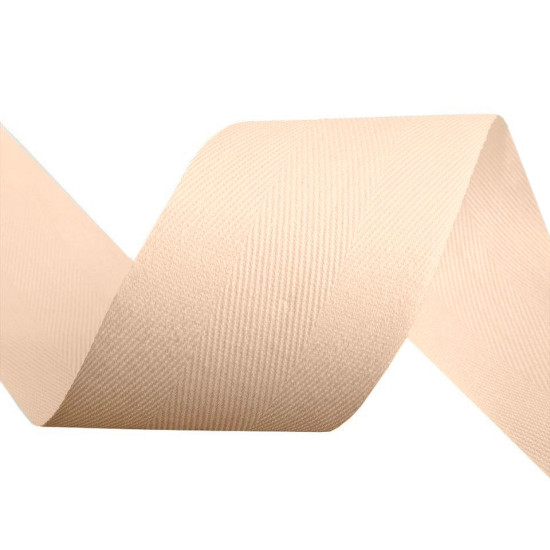 Bandă din bumbac herringbone, lățime 40 mm - Gri neutral (50 Metri) Bandă din bumbac herringbone, lățime 40 mm - Gri neutral (50 Metri)