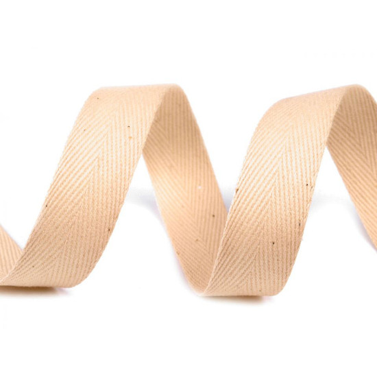 Bandă din bumbac herringbone, lățime 14 mm - Roșu (50 Metri) Bandă din bumbac herringbone, lățime 14 mm - Roșu (50 Metri)