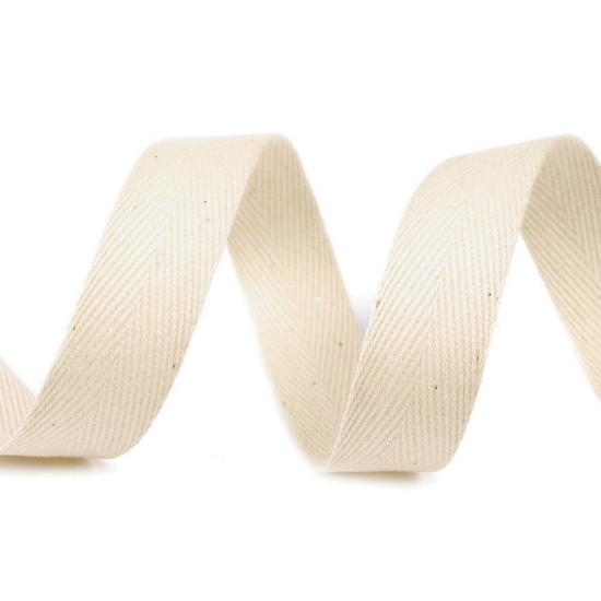 Bandă din bumbac herringbone, lățime 16 mm - Gri neutral (200 Metri) Bandă din bumbac herringbone, lățime 16 mm - Gri neutral (200 Metri)