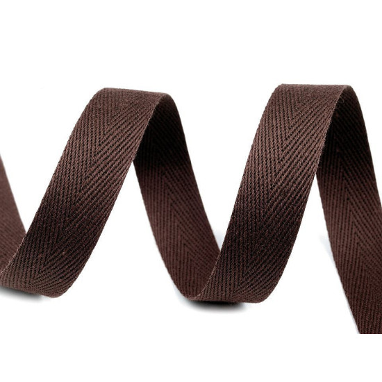 Bandă din bumbac herringbone, lățime 16 mm - Gri neutral (200 Metri) Bandă din bumbac herringbone, lățime 16 mm - Gri neutral (200 Metri)