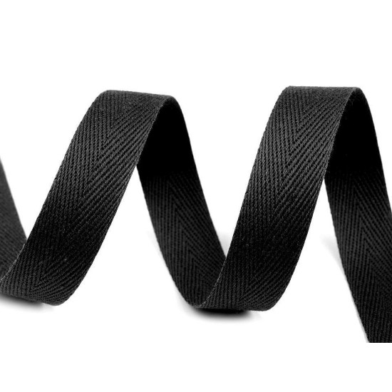 Bandă din bumbac herringbone, lățime 16 mm - Gri neutral (200 Metri) Bandă din bumbac herringbone, lățime 16 mm - Gri neutral (200 Metri)