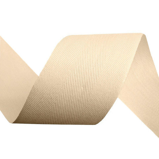 Bandă din bumbac herringbone, lățime 50 mm - Alb (100 Metri) Bandă din bumbac herringbone, lățime 50 mm - Alb (100 Metri)