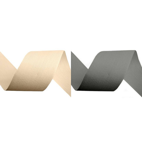 Bandă din bumbac herringbone, lățime 50 mm - Alb (100 Metri) Bandă din bumbac herringbone, lățime 50 mm - Alb (100 Metri)