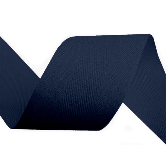 Bandă din bumbac herringbone, lățime 50 mm - Alb (100 Metri) Bandă din bumbac herringbone, lățime 50 mm - Alb (100 Metri)