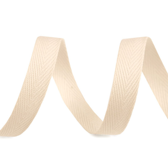 Bandă din bumbac herringbone, 10 mm - Negru (45 Metri) Bandă din bumbac herringbone, 10 mm - Negru (45 Metri)