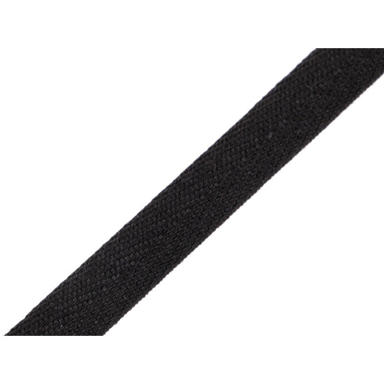 Bandă din bumbac herringbone, 10 mm - Negru (45 Metri) Bandă din bumbac herringbone, 10 mm - Negru (45 Metri)