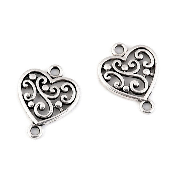 Ornamente metalice filigran - fluture, mandala, inimă, pom - Platinum (5 Bucăți)