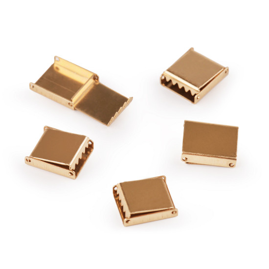 Terminație șnur plat, 10 mm - Auriu rose (10 Bucăți) Terminație șnur plat, 10 mm - Auriu rose (10 Bucăți)