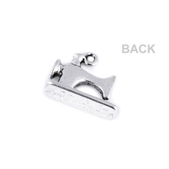 Pandantiv mașină de cusut, 13x16 mm - Platinum (4 Bucăți) Pandantiv mașină de cusut, 13x16 mm - Platinum (4 Bucăți)