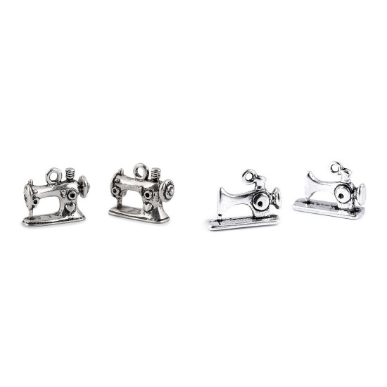 Pandantiv mașină de cusut, 13x16 mm - Platinum (4 Bucăți) Pandantiv mașină de cusut, 13x16 mm - Platinum (4 Bucăți)