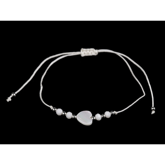 Brățară shamballa inimă - Albastru deschis (3 Bucăți)