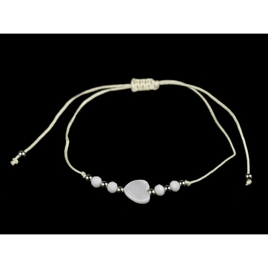 Brățară shamballa inimă - Albastru deschis (3 Bucăți)
