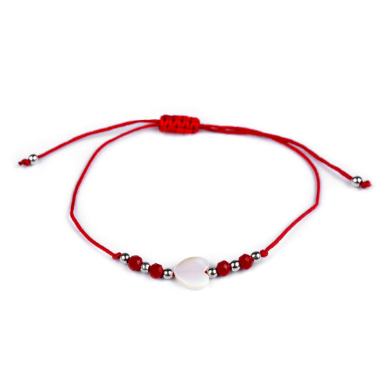 Brățară shamballa inimă - Albastru deschis (3 Bucăți)