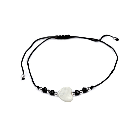 Brățară shamballa inimă - Albastru deschis (3 Bucăți)