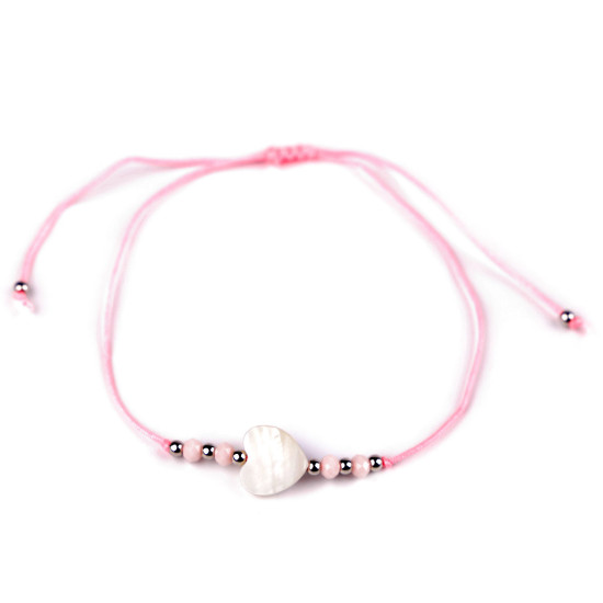 Brățară shamballa inimă - Albastru deschis (3 Bucăți)