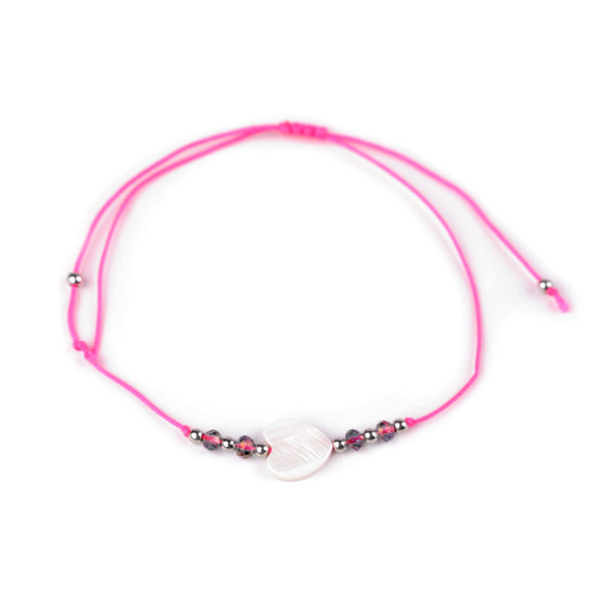 Brățară shamballa inimă - Albastru deschis (3 Bucăți)