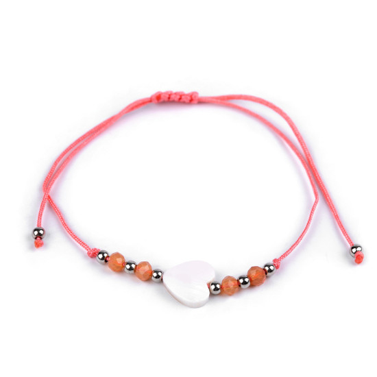 Brățară shamballa inimă - Albastru deschis (3 Bucăți)