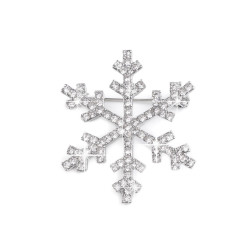 Broșă fulg de nea cu strasuri - Cristal (1 Bucată)