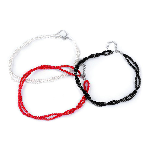 Colier perle - Negru (1 Bucată) Colier perle - Negru (1 Bucată)