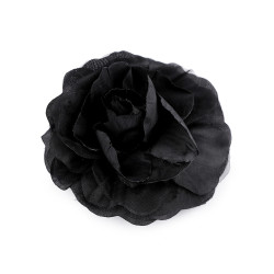 Broșă / clamă de păr trandafir, ø10 cm - Negru (1 Bucată)