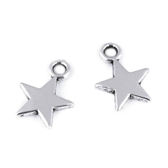 Pandantiv steluță, ø10 mm - Platinum (10 Bucăți) Pandantiv steluță, ø10 mm - Platinum (10 Bucăți)