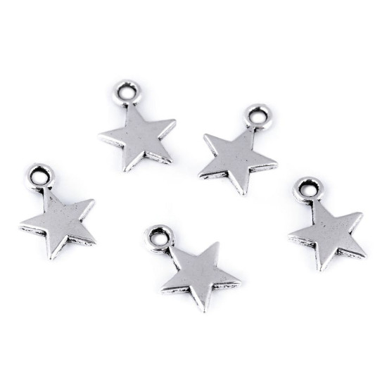 Pandantiv steluță, ø10 mm - Platinum (10 Bucăți) Pandantiv steluță, ø10 mm - Platinum (10 Bucăți)