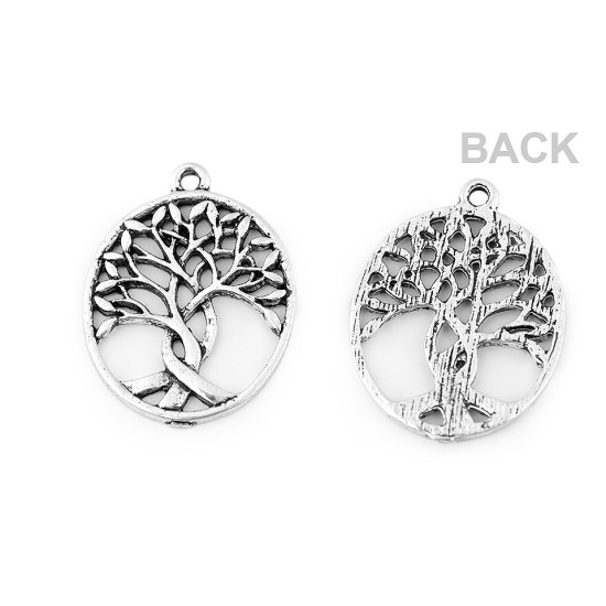 Pandantiv pomul vieții, 24x32 mm - Platinum (2 Bucăți) Pandantiv pomul vieții, 24x32 mm - Platinum (2 Bucăți)