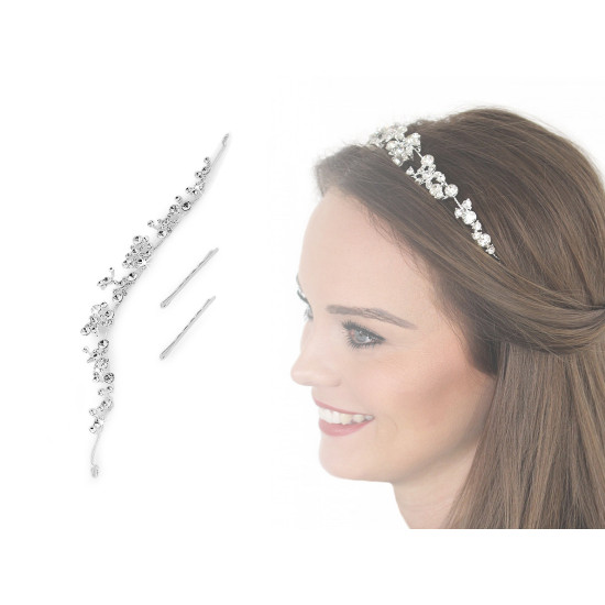 Accesoriu de păr cu strasuri - Cristal (3 Bucăți)
