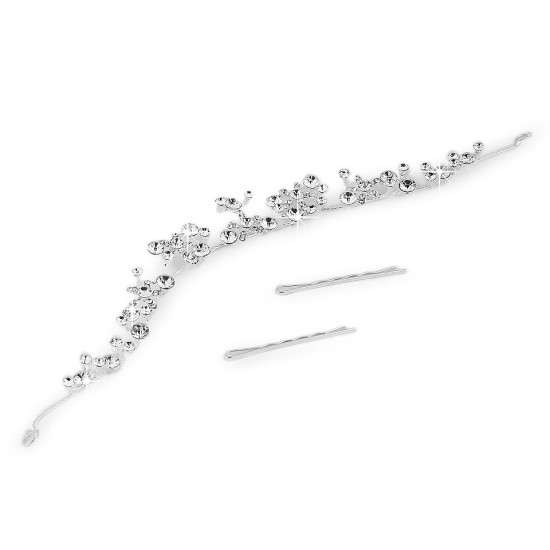 Accesoriu de păr cu strasuri - Cristal (3 Bucăți)