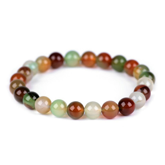 Brăţară cu mărgele minerale agat multicolor - Agat multicolor (4 Bucăți) Brăţară cu mărgele minerale agat multicolor - Agat multicolor (4 Bucăți)