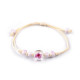 Brățară shamballa cu mărgele și floare - Roz (3 Bucăți)