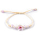 Brățară shamballa cu mărgele și floare - Roz (3 Bucăți)