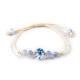Brățară shamballa cu mărgele și floare - Roz (3 Bucăți)