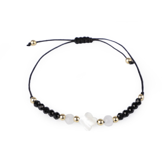Brățară shamballa cu mărgele din sticlă - Roșu (1 Bucată)