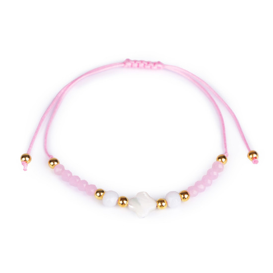 Brățară shamballa cu mărgele din sticlă - Roșu (1 Bucată)