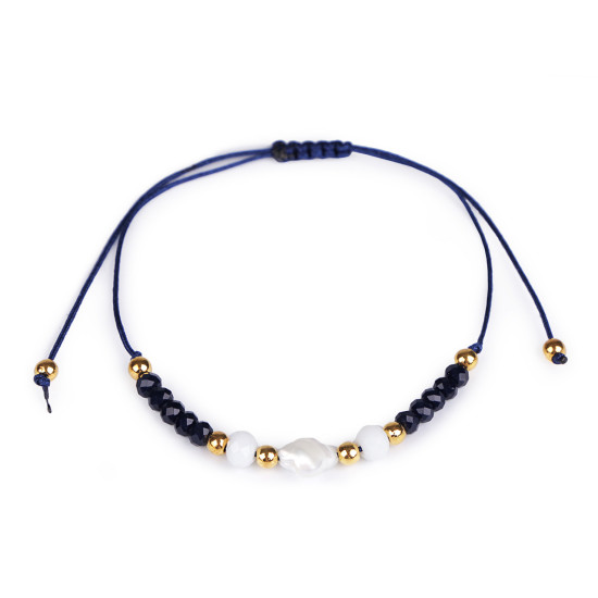 Brățară shamballa cu mărgele din sticlă - Roșu (1 Bucată)