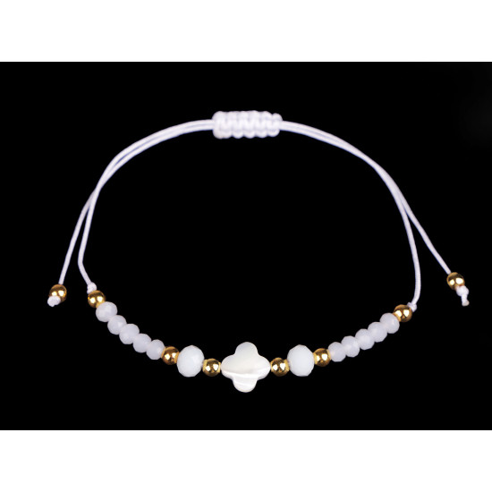 Brățară shamballa cu mărgele din sticlă - Roșu (1 Bucată)