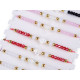 Brățară shamballa cu mărgele din sticlă - Roșu (1 Bucată)